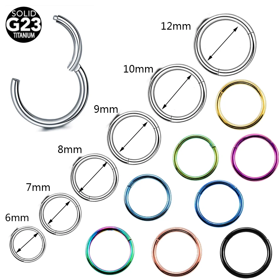 Фото Круглые серьги-кольца G23 с откидным сегментом №1