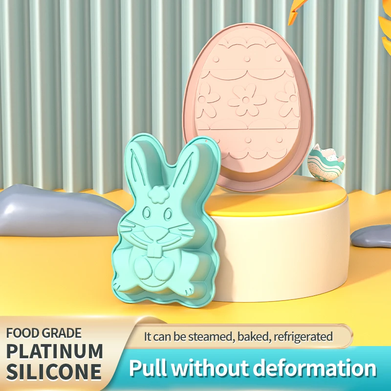 Conejo 3D Conejo De Pascua Molde De Silicona Fondant Moldes Para Pasteles Custückake Herramientas Confeitaria Accesorios De Cocina-ahorro