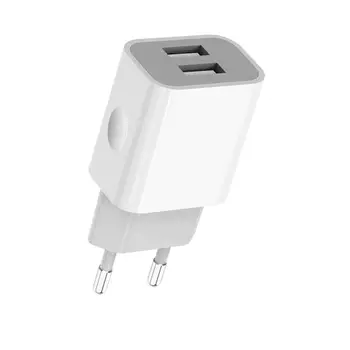 Caricatore USB 5V 2A Caricabatterie a 2 porte Adattatore di alimentazione per telefono cellulare Spina UE Ricarica da muro per Iphone 11 12 13 Pro Max Samsung Xiaomi