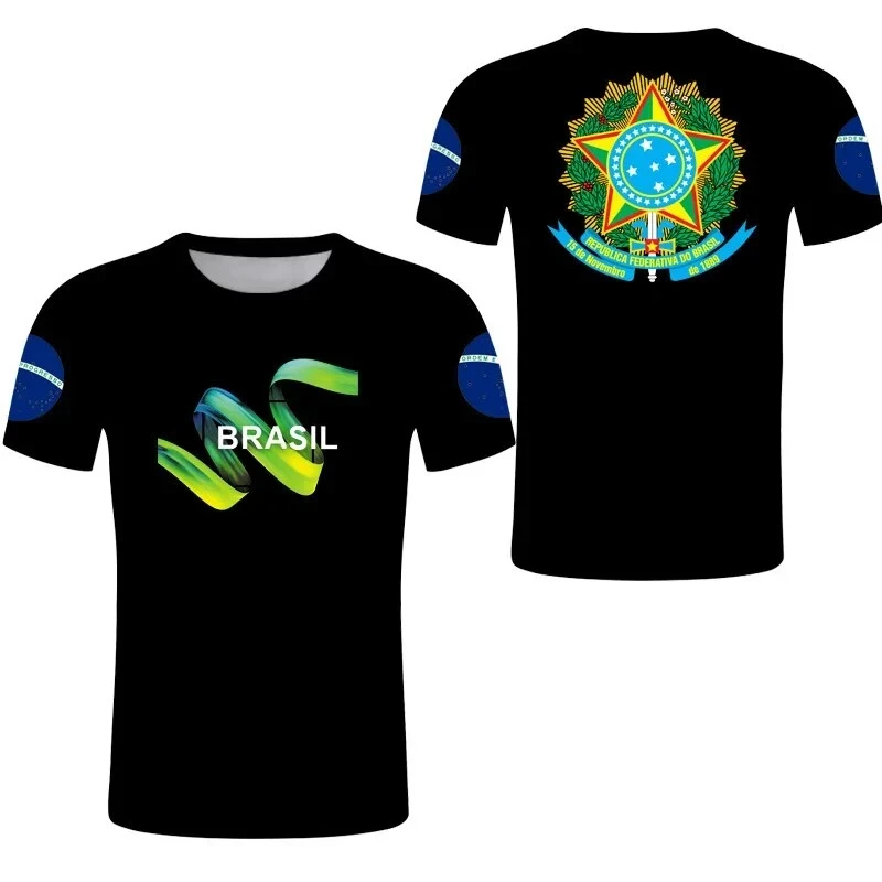 Brazil National Emblem T-shirt-Brazil National Emblem 3D Print Short Sleeve T-shirt Unisex
