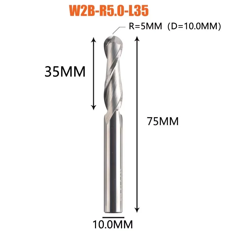10 Fresine In Acciaio Al Tungsteno Per Metallurgia - 2 Taglienti, A Sfera, Diametri Variabili (1.5mm) - Per Acciaio Al Carbonio, Inox, Leghe