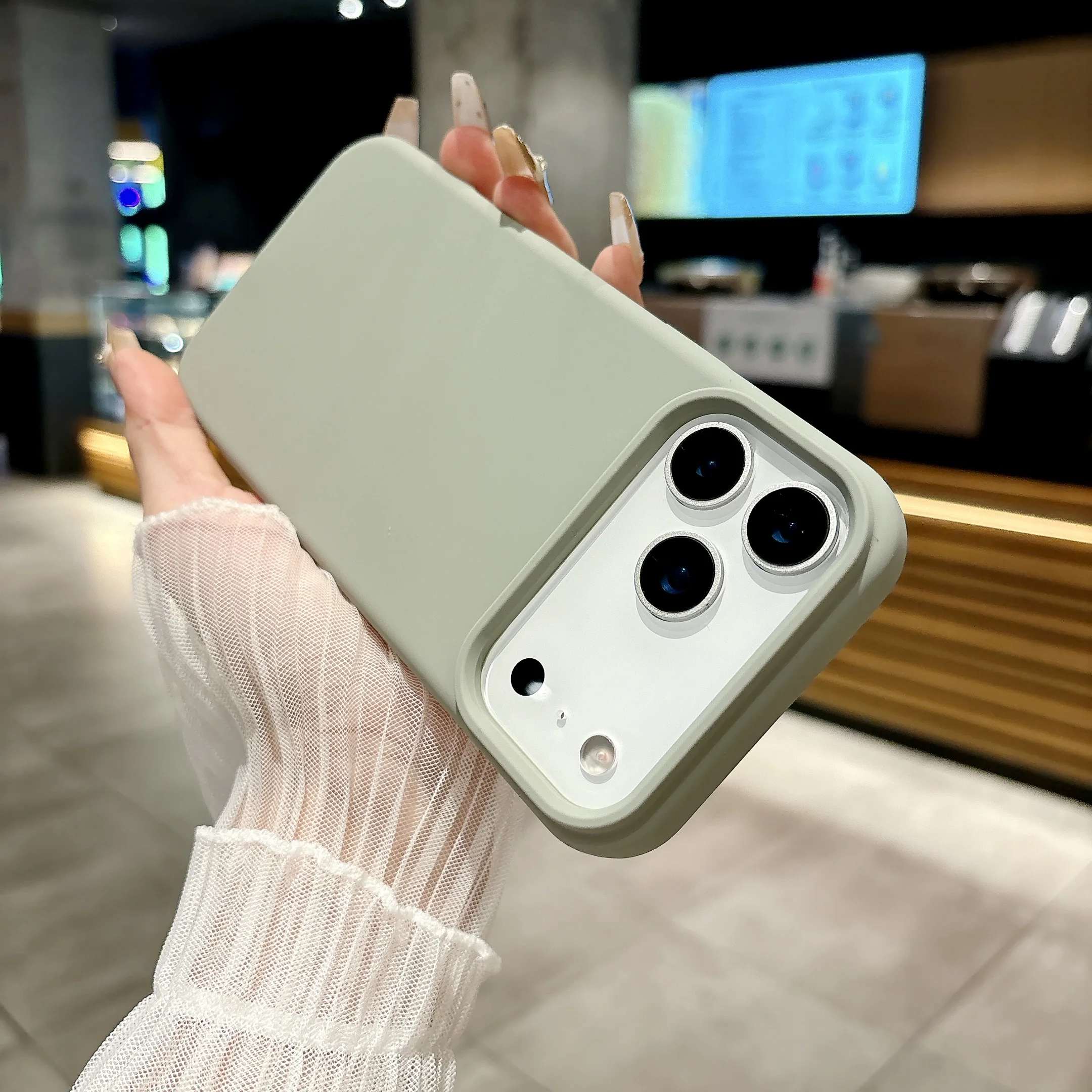 Original Liquid Silicone Shockproof Soft Case with AI Camera Button Protection - Solid Color Cover