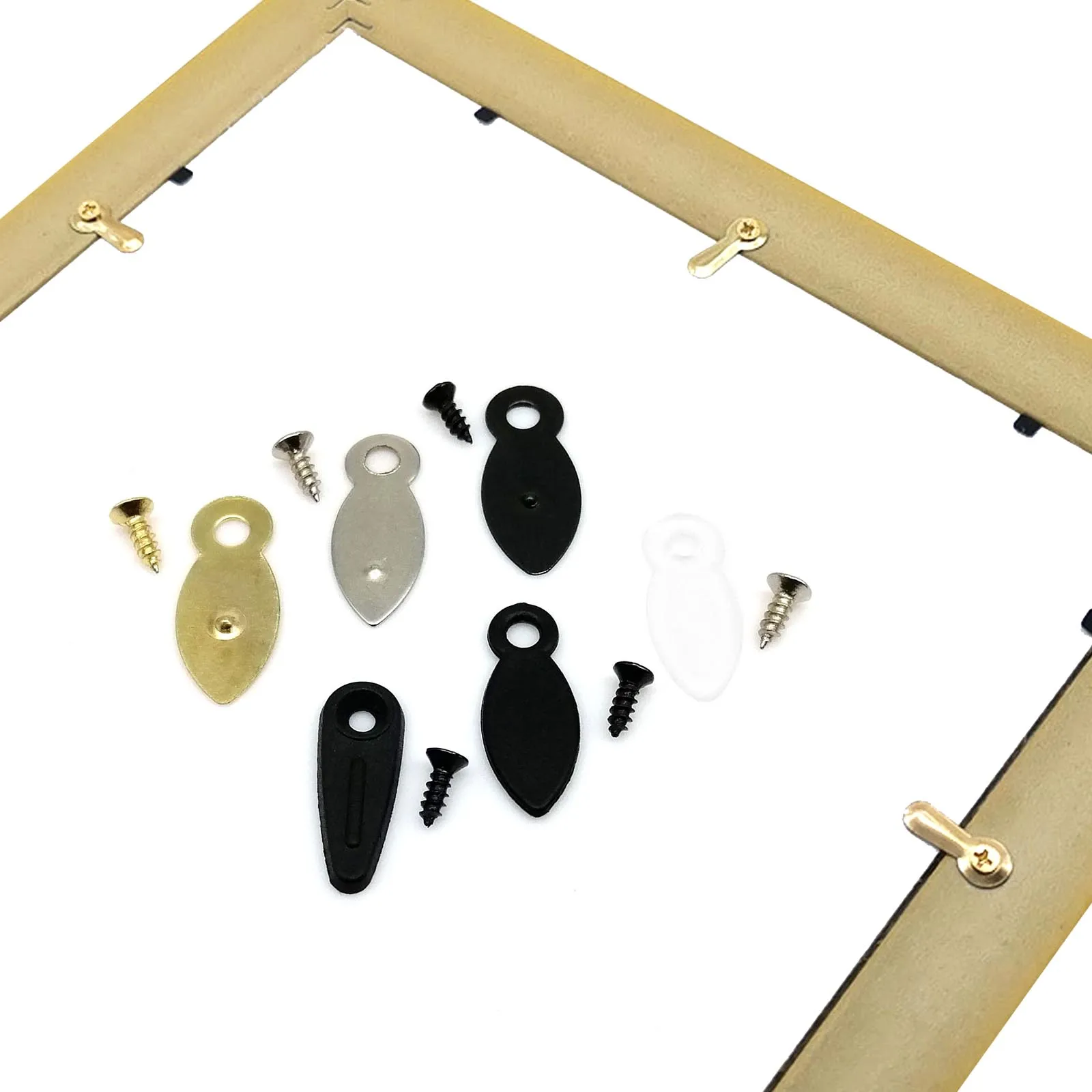 Black Golden Clear Transparent Metal Plastic Picture Photo Mirror Frame Backboard Turnbutton Turn Button Rotating Fixing 50pcs
