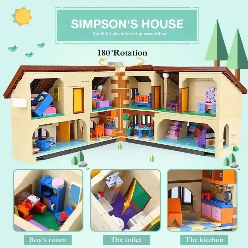 2580 PCS Building Block Toys The Simp House Compatible Bricks Education Toy