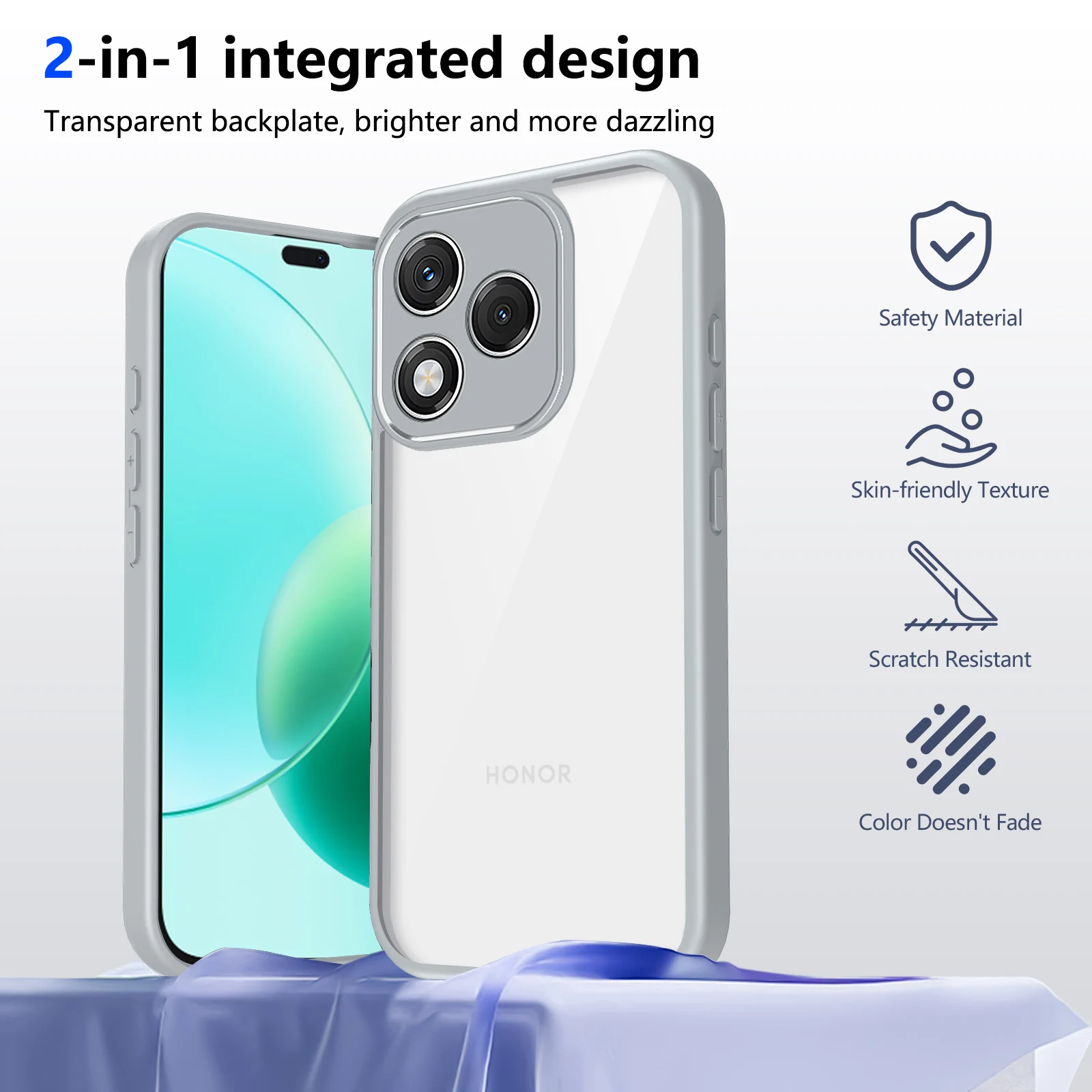 Clear Matte Silicone Bumper Phone Case with Air Cushion Shockproof Protection