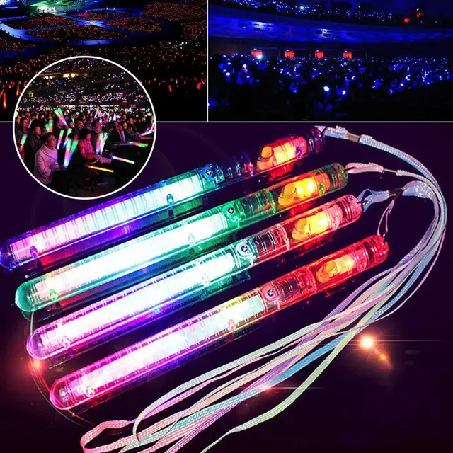 6PCS Glowsticks Flashing Stick Colour Changing Party Glow LED Light Flashing Stick Wand in Dark Glow Party Supplies Festival