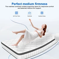 Матрас AUTHMIC — карманная пружина, 7-зонная адаптивная поддержка, толщина 25 см, дышащий и приятный для кожи, средний прочный матрас-кровать — изображение 5