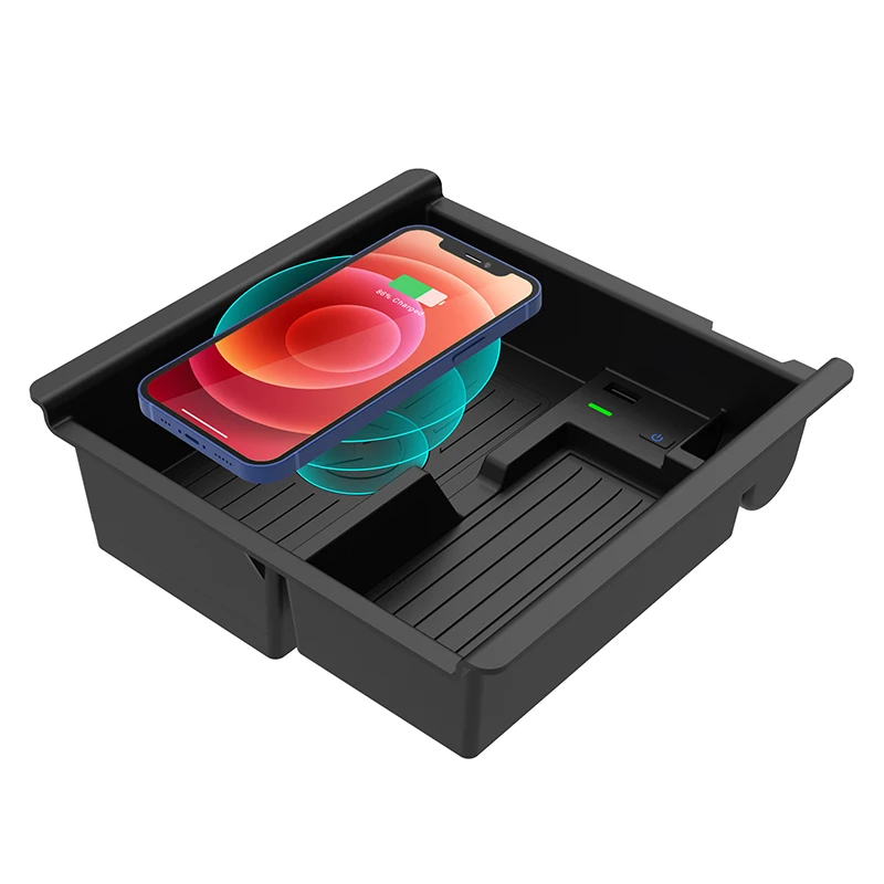 

Wireless Charger For Toyota Tacoma Accessories 2016-2022 Storage Box For TRD PRO Offroad Trail Truck 2017 2018 2019 2020 2021