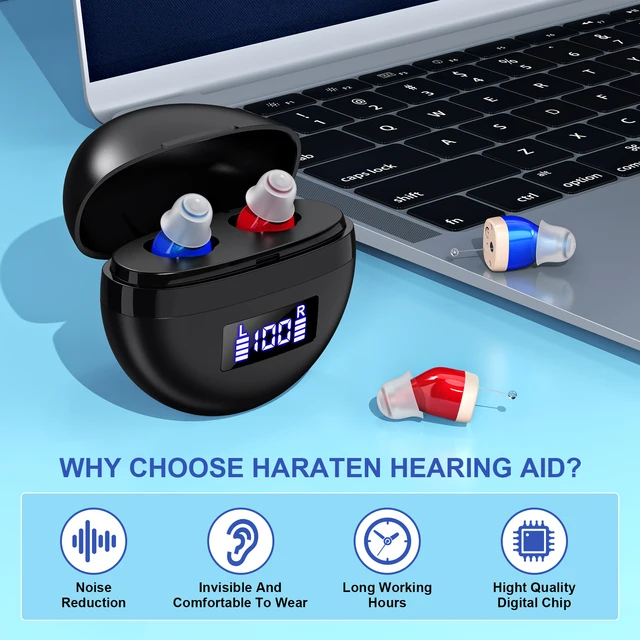 CIC Elderly Hearing Aid Rechargeable Deaf The Listening Device Mini Wireless Sound Amplifier Invisible Hearing Aids Headphones