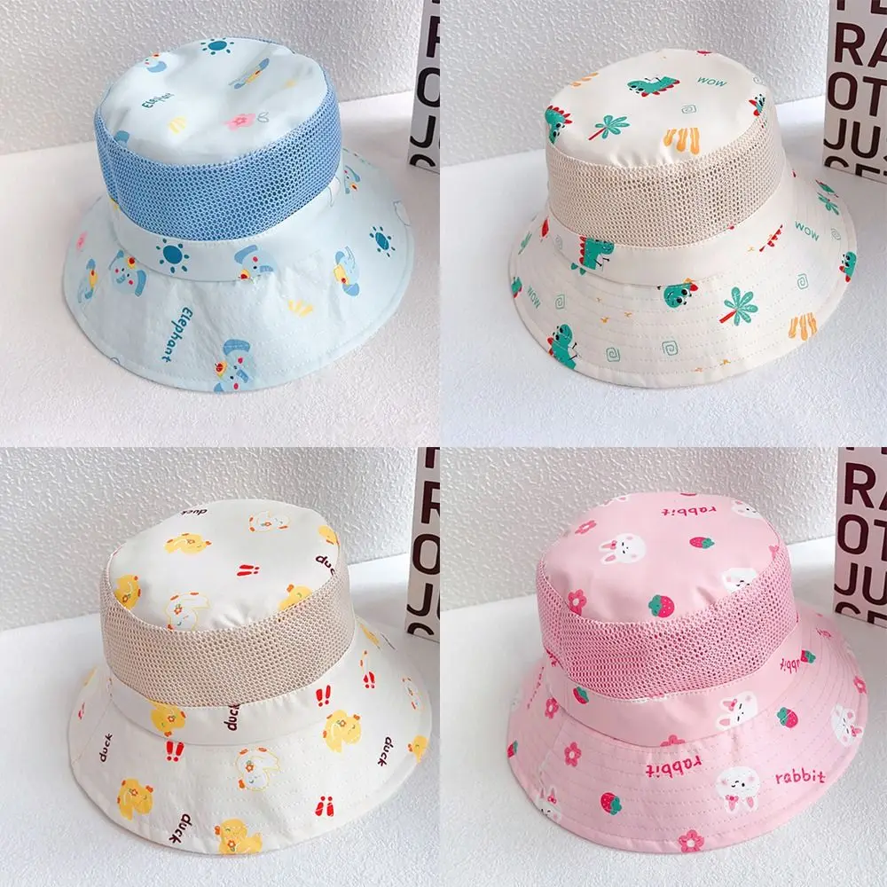 

Панама детская с мультяшным принтом, дышащая Кепка от солнца, для пляжа, весенне-летняя