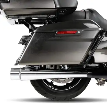 4" Slip-On Mufflers Dual Exhaust Pipes For Harley Touring Street Electra Glide Road King 2017-2022 Motorcycle