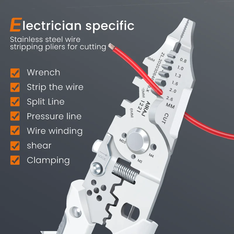 Wire Stripper 7 Inch Multi Functional Wire Stripper Pliers and Stripping Specialized for Electricians Tools Crimping Pliers Terminal