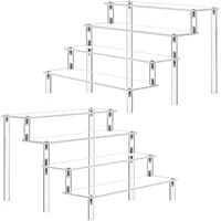 1-5 Tier Iridescent Acrylic Display Risers Stand Shelf for Figures Collectibles Cupcakes Perfumes Jewel Decorating & Organizing 2