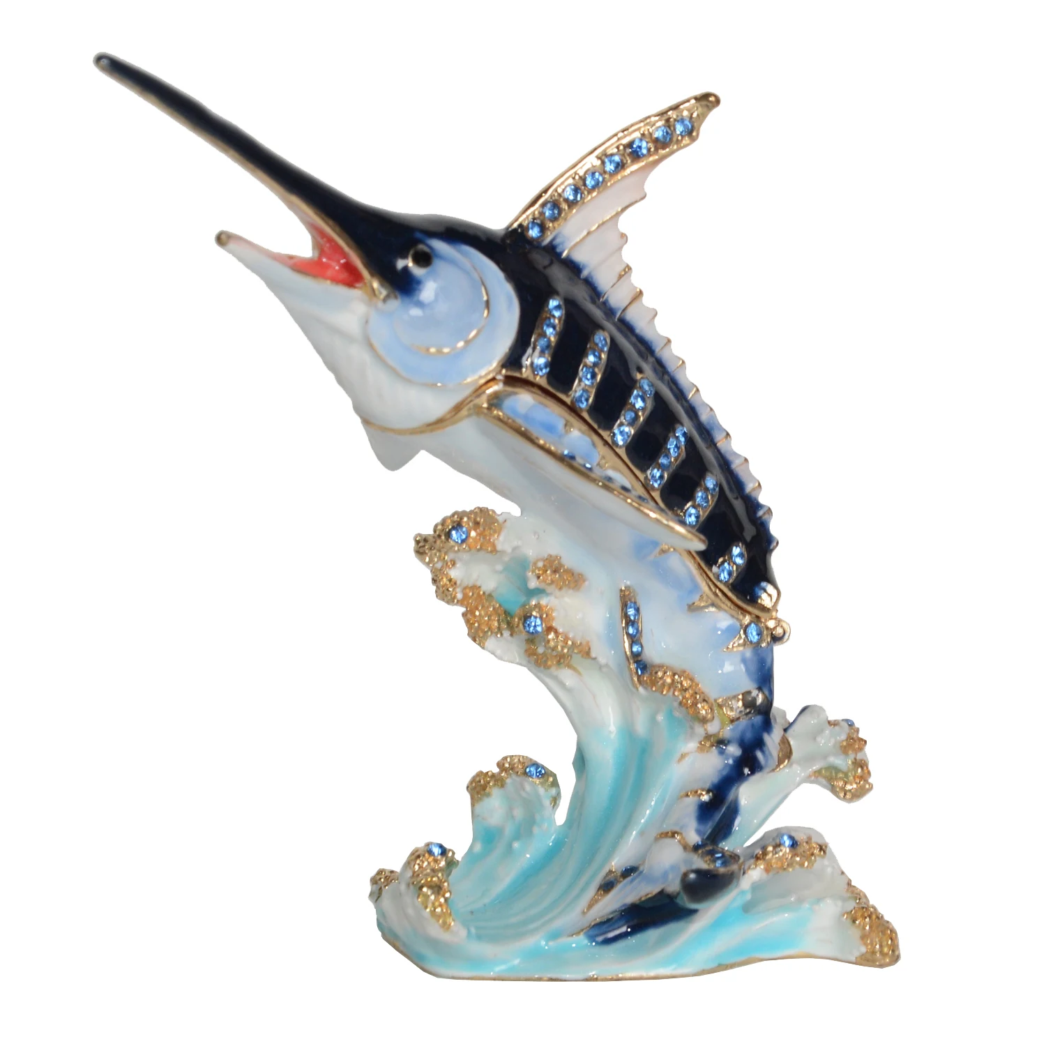 Marlin Fish Trinket Box Jewelry Organizer Nautical Decoration Creative Gifts