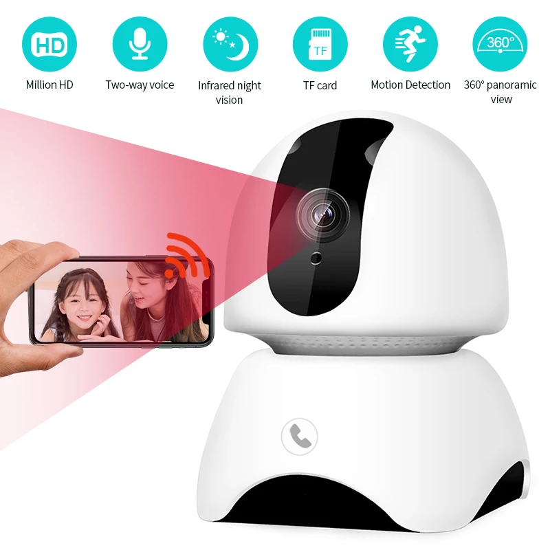 

1080P Wireless IP Camera Move Detection IR Night Vision Wifi Camera Home Security Surveillance one Touch Call Baby Monitor