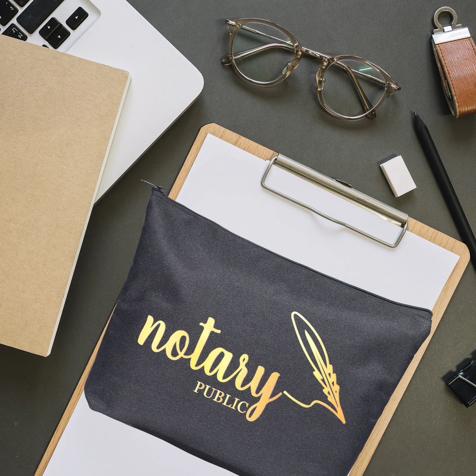 Notary Bag Large Notary Public Supply Bag with Zipper Notary Tools Accessories Pouch for Record Book Handbook Seal Stamp Documen 3