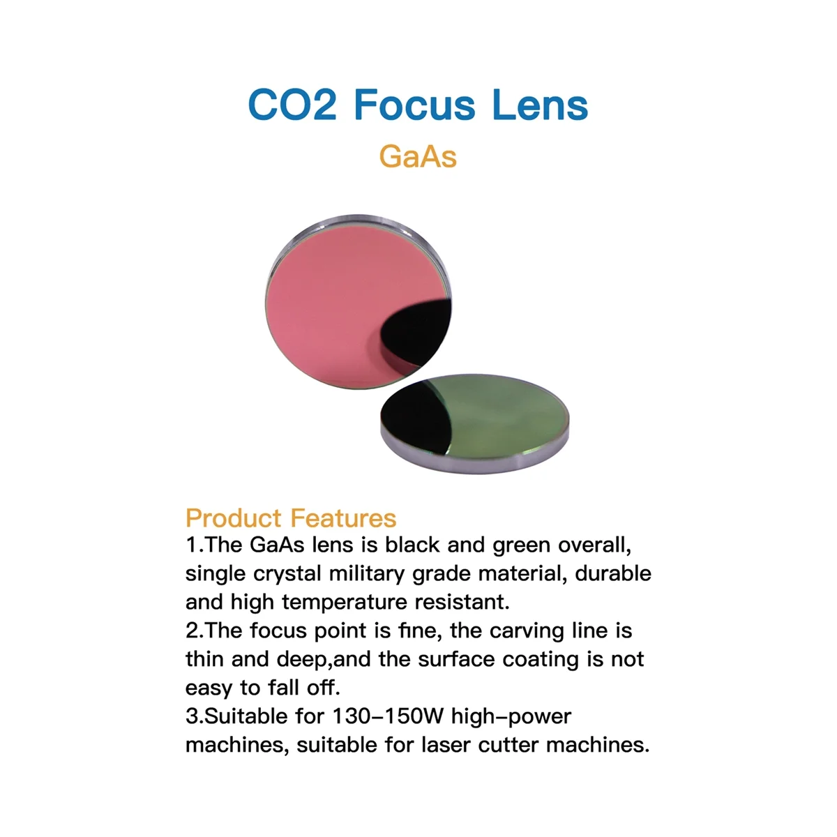 

GaAs Focus Lens Dia.20mm FL 63.5 for CO2 Laser Engraving Cutting Machine