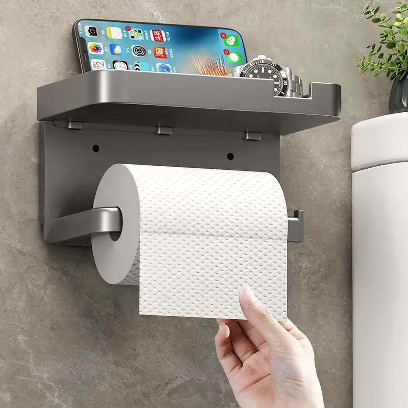 Non Perforated Toilet Paper Box Tissue Storage Rack Draw Wall Mounted
