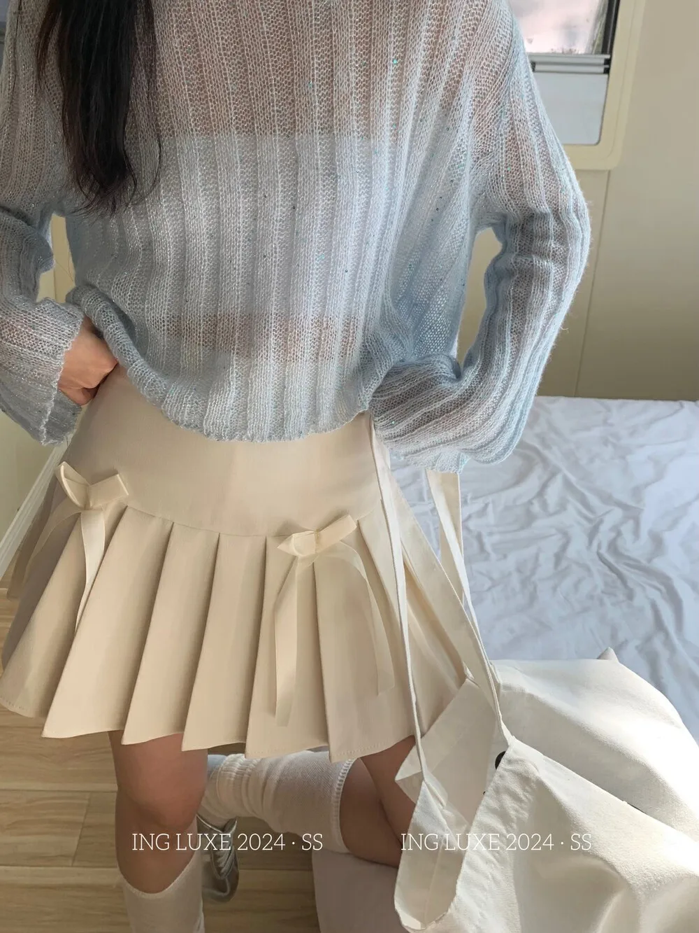 

Новая юбка-трапеция ZHISILAO с высокой талией, Женская винтажная белая вечерняя одежда, плиссированная юбка, весна-лето 2024