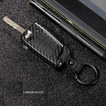 Copertura della cassa chiave in fibra di carbonio ABS adatta per Volkswagen Polo Golf 7 Tiguan per Skoda Octavia Kodiaq Karoq per SEAT Ateca Leon Ibiza
