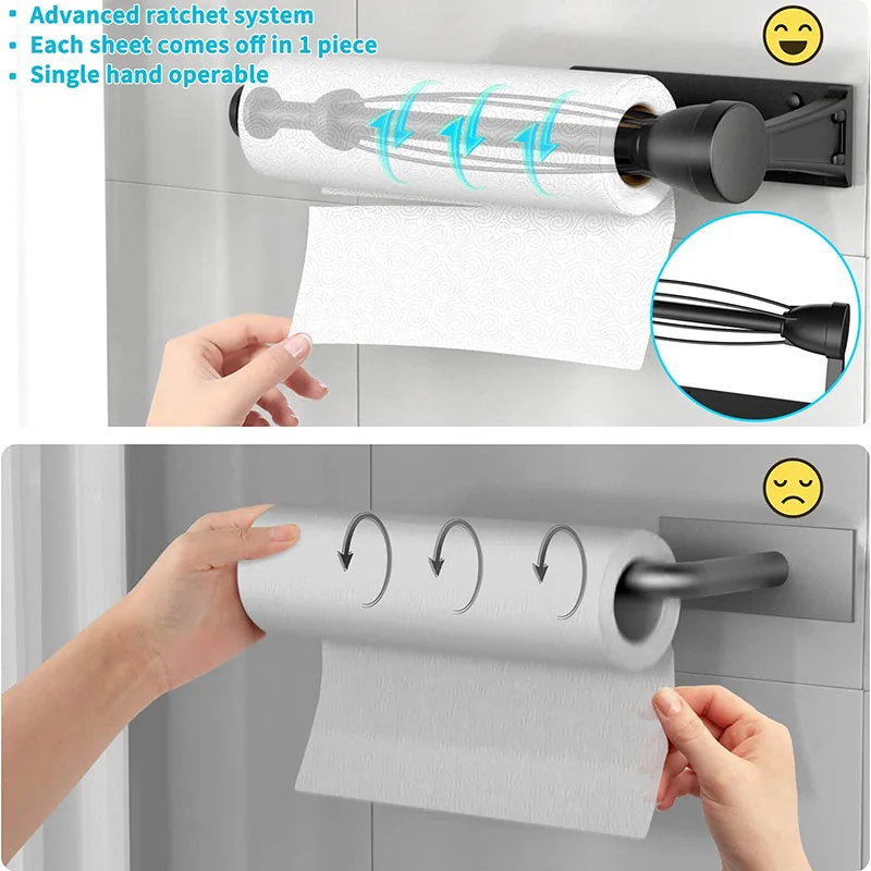 Toilet Paper Holder Wall Mounted Towel Holder for Kitchen Stainless Steel Cabinet  Paper Roll Storage Hanger Bathroom Accessories - AliExpress