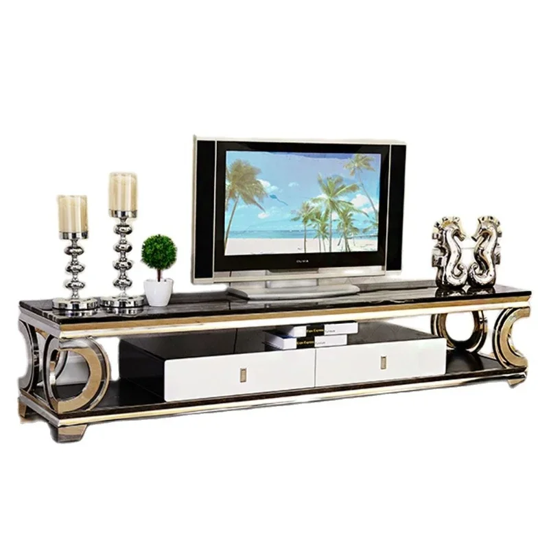 Porta Tv In Acciaio Inossidabile In Marmo Naturale Soggiorno Moderno Mobili Per La Casa Tv Led Monitor Stand Mueble Tv Cabinet Mesa Tv Table