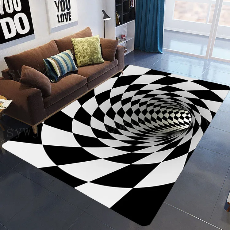 3D Vortex Illusion Carpets Entrance Door Floor Mats Non-slip Rugs