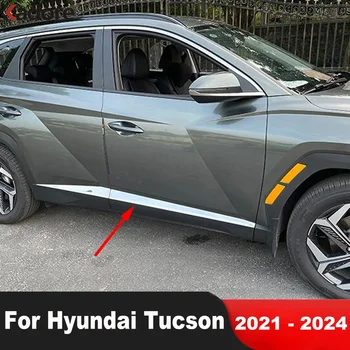 Hyundai Tucson NX4 2021–2024 Chrome Side Door Trim – ABS Molding Panel, 4-Piece Set