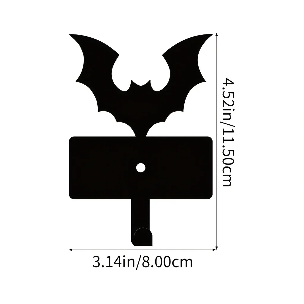 Cute Metal Bat Key Holder Decor - Versatile Key Hooks Rack for Hanging Keys, Dog Leash, Wallet, Belt, and More 2