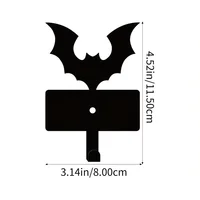 Cute Metal Bat Key Holder Decor - Versatile Key Hooks Rack for Hanging Keys, Dog Leash, Wallet, Belt, and More 2