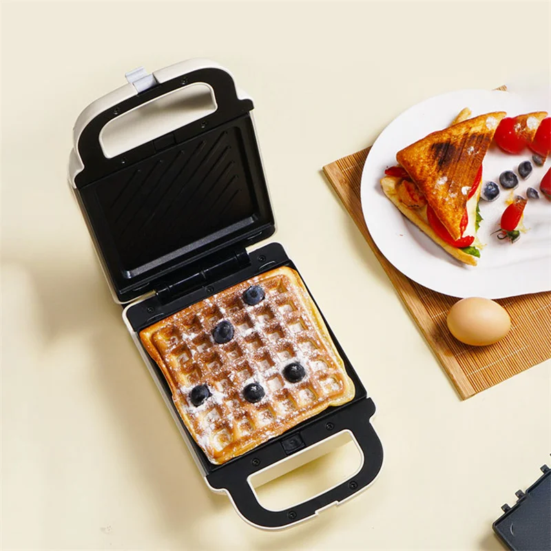 Household Electric Sandwich Maker Hamburger Fried Egg Panini Non Stick Surface Grill Toaster Multifunction Takoyaki 800W MB45