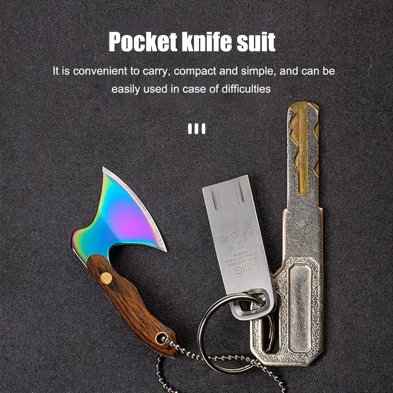 Mini Ax Knife Keychain Parcel Opening Tools, Sharp Mini Pocket Knife, The Best Gift for Family and Friends Camping Outdoor Tool 5