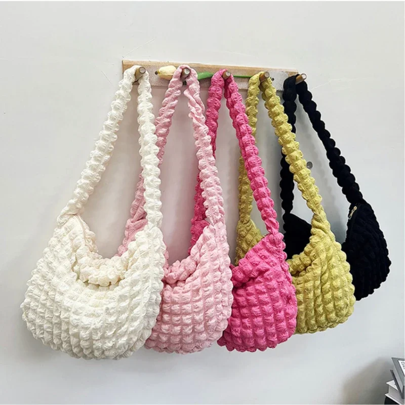 

2023 Quilted Padded Crossbody Bag for Women Pleated Bubbles Cloud Shoulder Bags Large Capacity Tote Bag Designer Ruched Handbags