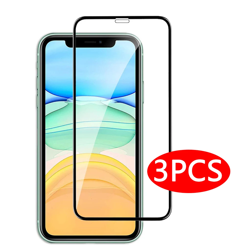 Закаленное стекло с полным покрытием для iPhone 11 12 13 Pro Max защитные пленки экрана XR X