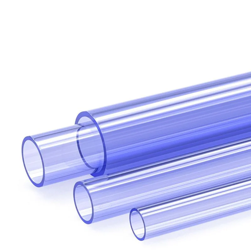 1pcs 2032mm PVC Transparent Blue Pipe Aquarium Fish Tank Acrylic Tube Garden Watering Planting