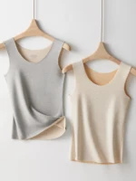 Gilet thermique épais sans couture pour femme, vêtement thermique fin et ajusté en peluche, couche de base pour l'automne et l'hiver, haut de sous-vêtement 6