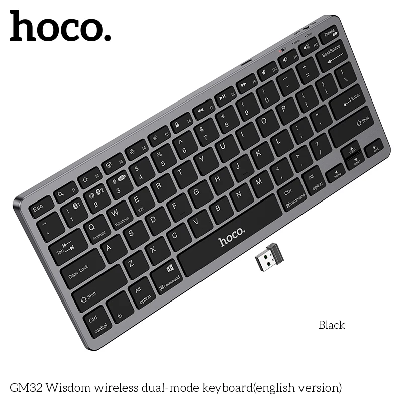 thumbnail image 1 of Teclado inalámbrico HOCO GM32 de 2,4 G y 78 teclas para iPad, tableta, portátil, oficina, Samsung, Xiaomi y Android, 1 of 4