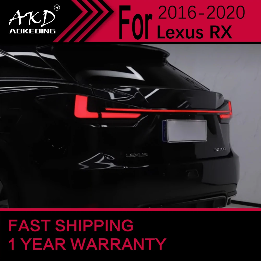 렉서스 RX LED 후미등용 자동차 조명, 2015-2021 RX300 RX350 후방 정지 램프, 브레이크 신호 DRL 역방향 자동차 액세서리