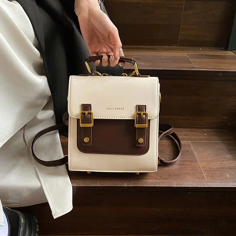 

2023 Fashion High Quality Small Leather Women Backpack Female Vintage Mini Shoulder Bags for Teenage Girls Mochila Sac