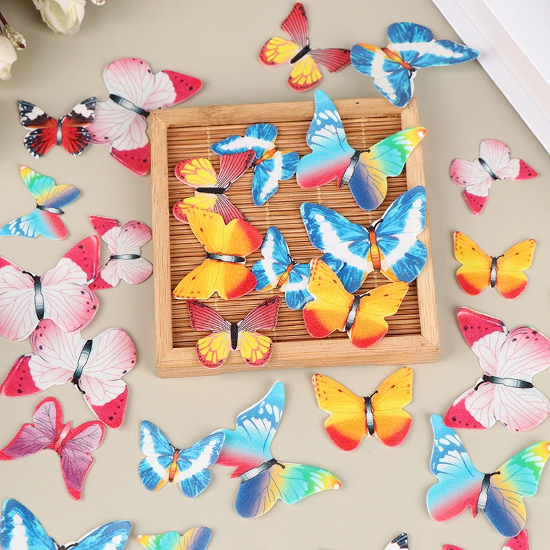 

50/100Pcs Edible Mixed Butterfly Wafer Rice Paper Cake Toppers Kitchen Tools Wedding Birthday Party Cake Decorating Tool