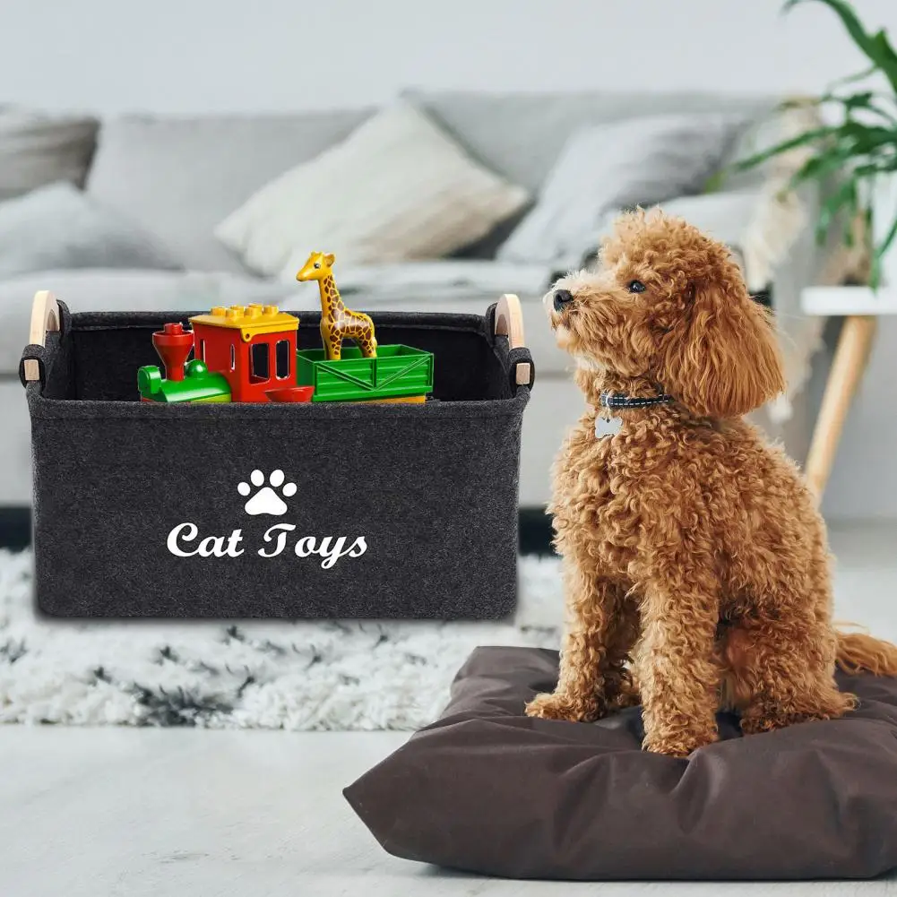 Cat Toy Organizer Lightweight Large Capacity Pet Toy Storage Box Organize Toys Coats Blankets with This Flexible Storage Basket