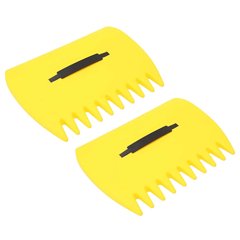 Yellow Garden Yard Leaf Scoops, Leaf Grabbers Collector Grabs Grass Leaves Pick Up Hand Rakes for Garden Rubbish