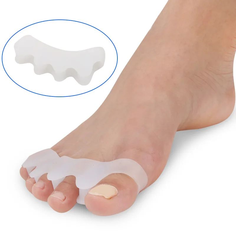 4 Holes Silicone Pedicure Foot Care Pedicure Tool for Legs Finger Toe Separator Divider Thumb Bunion Hallux Valgus Protector toe separators toe spreader finger toe separator toe protectors