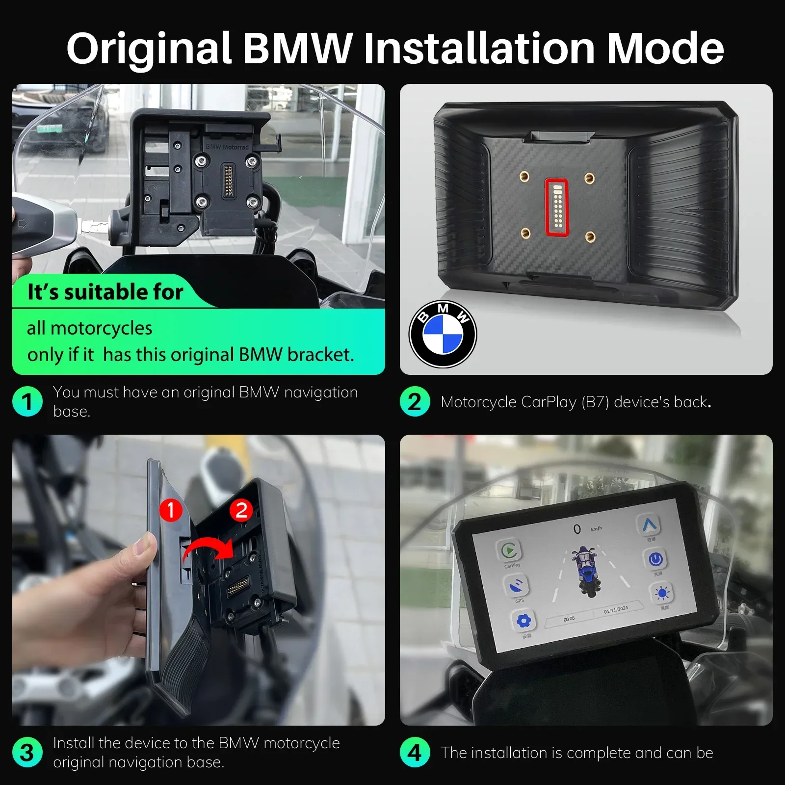 7 Inch GPS Motoplay for BMW Motorcycles Navigation Carpuride Mota