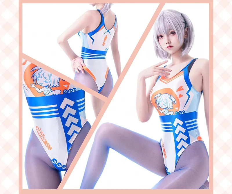 

No Stockings Glossy Anime Bodysuit Cosplay Costume Carnival Party Club Jumpsuit Playsuit Women