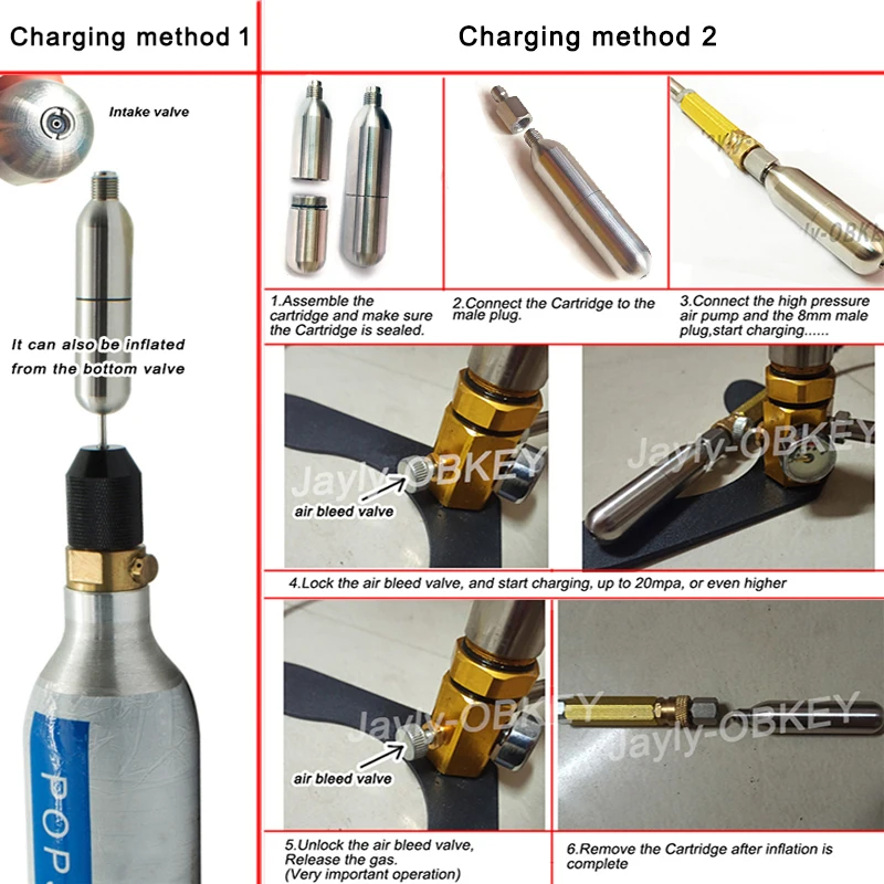 Bike Tire Inflator Outdoor Inflation Reusable Gas Tank Stainless Steel Mini Pump 8/12/16g Co2 Cartridge MTB Bicycle Accessories