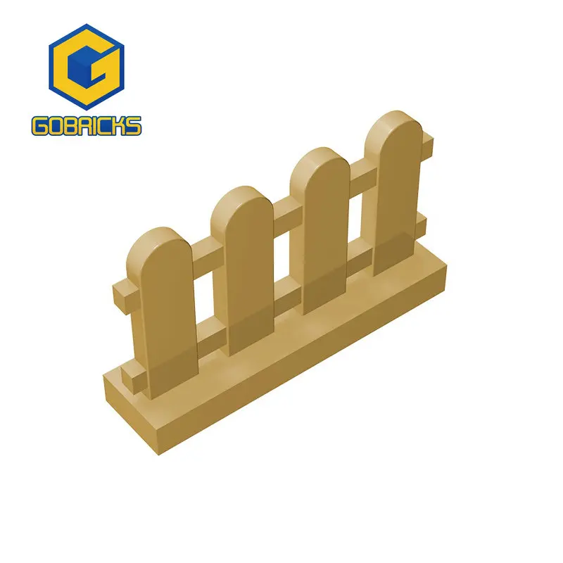 Gobricks 10pcs MOC 벽돌 부품 33303 피켓 울타리 1x4x2 Paled 호환 빌딩 블록 입자 DIY 아이 퍼즐 장난감 선물