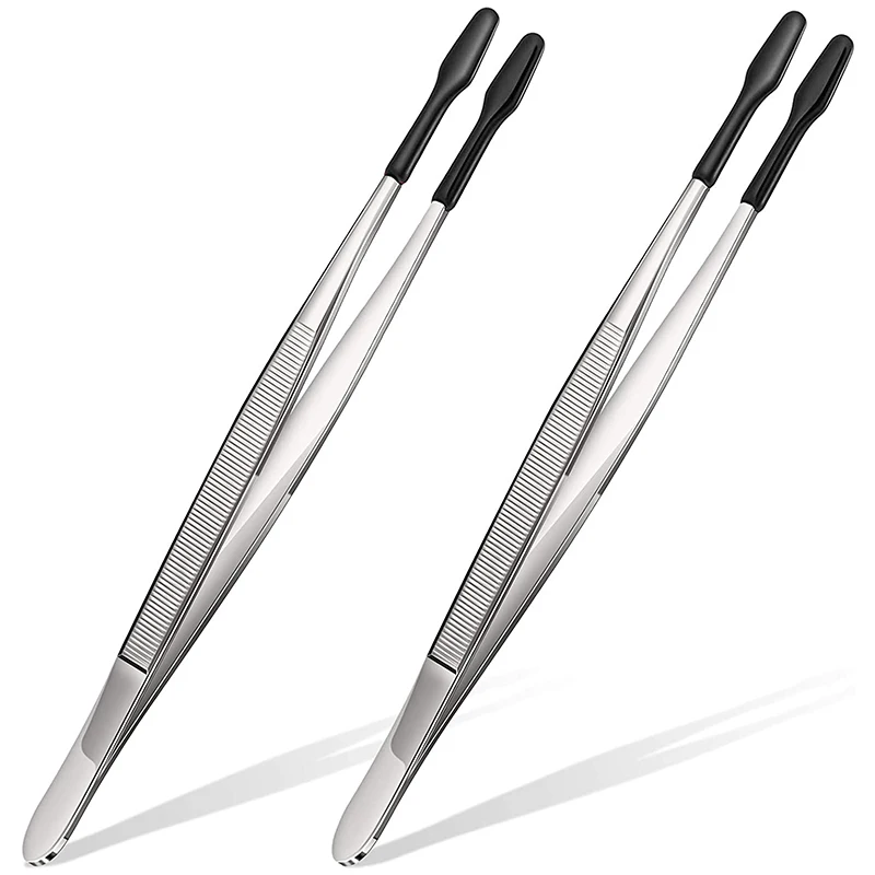 Rubber Tip Tweezers PVC Silicone Precision Tweezers Laboratory Industrial Hobby Craft Tool 2 Pieces