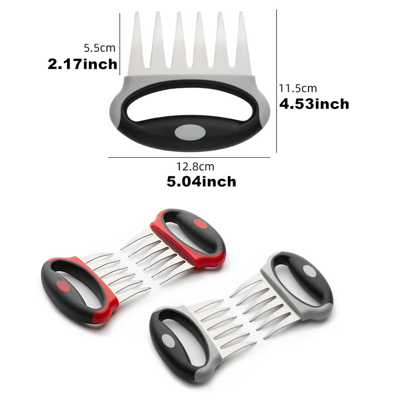 Pulled Pork Claws Barbecue Meat Handler Carving Forks Shredder Stainless Steel Meat BBQ Paws 2 Pieces barbecue tools