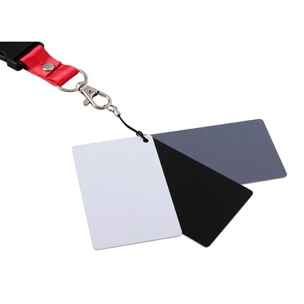 3 In 1 Balance Cards 18-degree Small Gray Card With Neck Strap for Digital Camera Photography Accessories